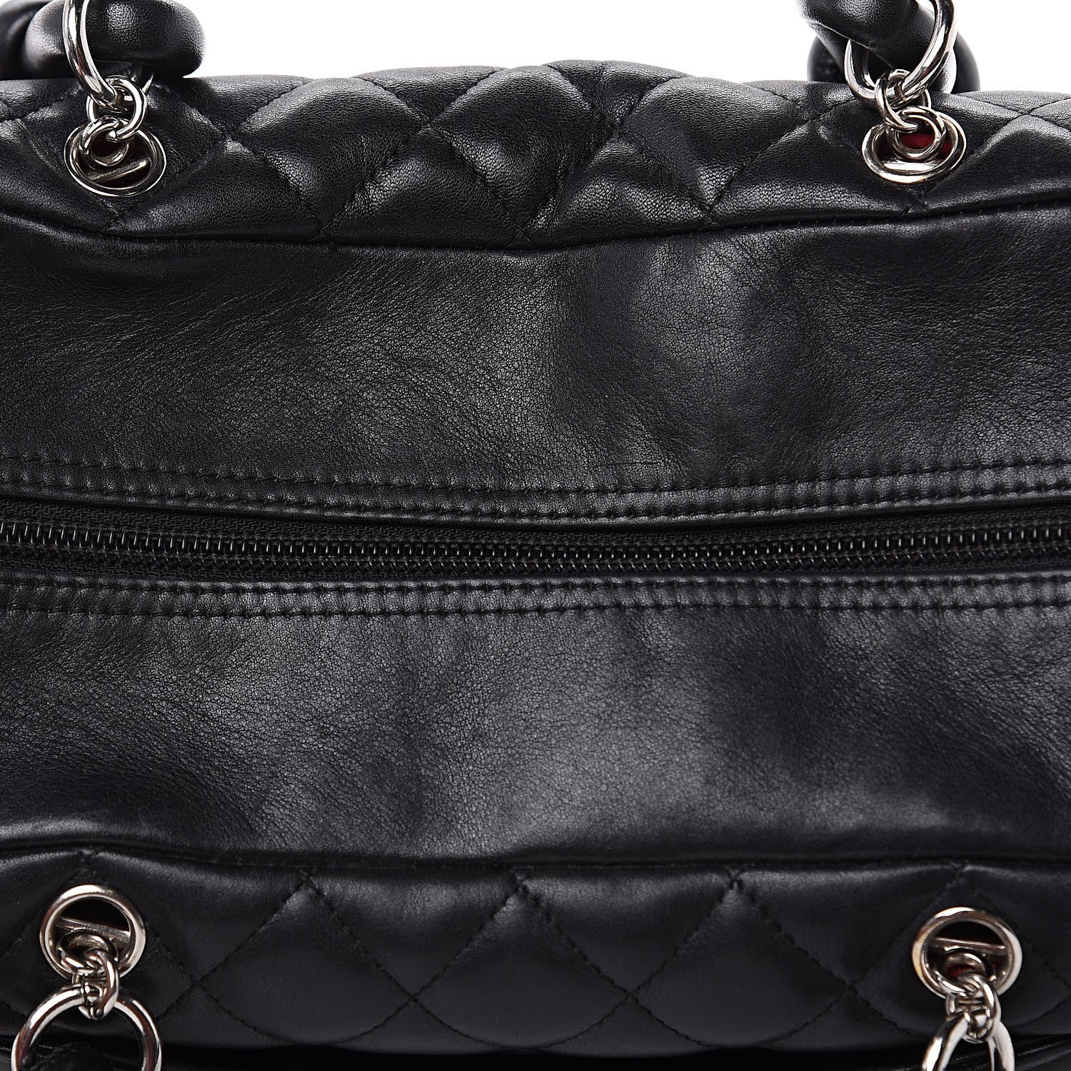 Chanel Calfskin Quilted Large Cambon Bowler Black White 11 of 16