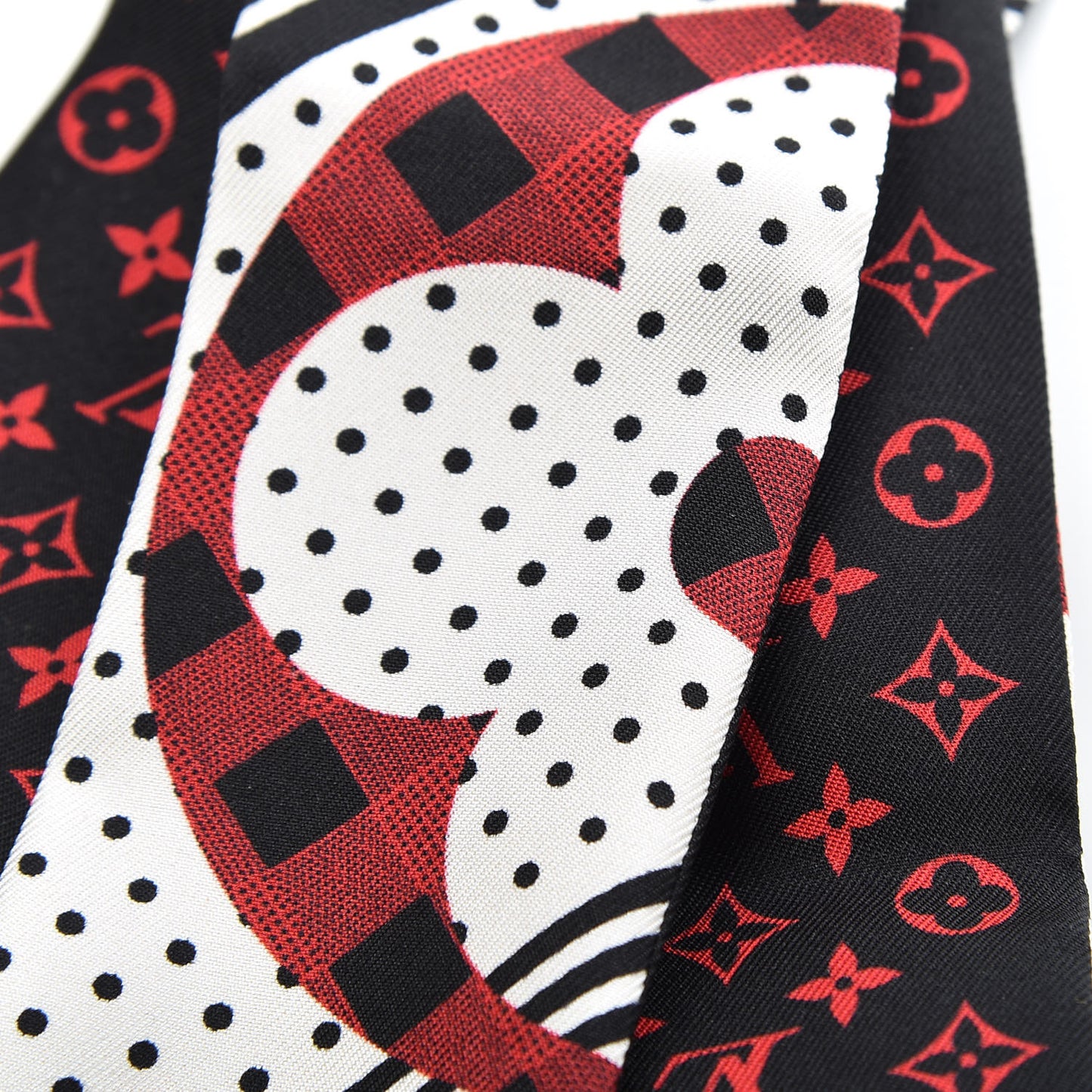 Silk Monogram Graphic Patchwork BB Bandeau Rouge