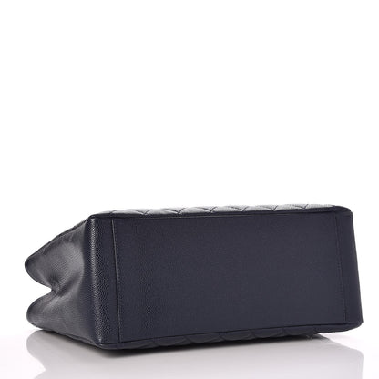 Chanel Caviar Quilted Grand Shopping Tote GST Dark Navy Blue 4 of 9