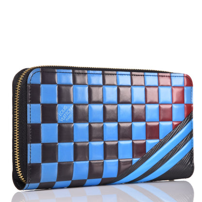 Louis Vuitton Epi Damier Race Zippy Wallet Blue Vert 3 of 6