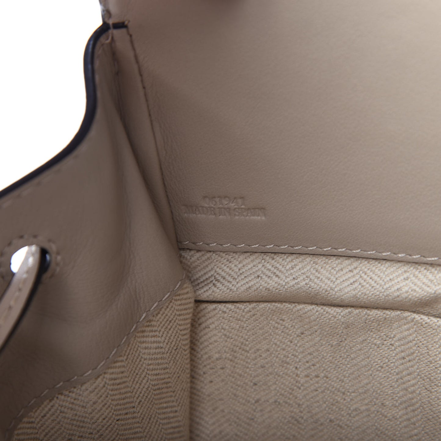 Calfskin Canvas Mini Hammock Shoulder Bag Natural Light Oat
