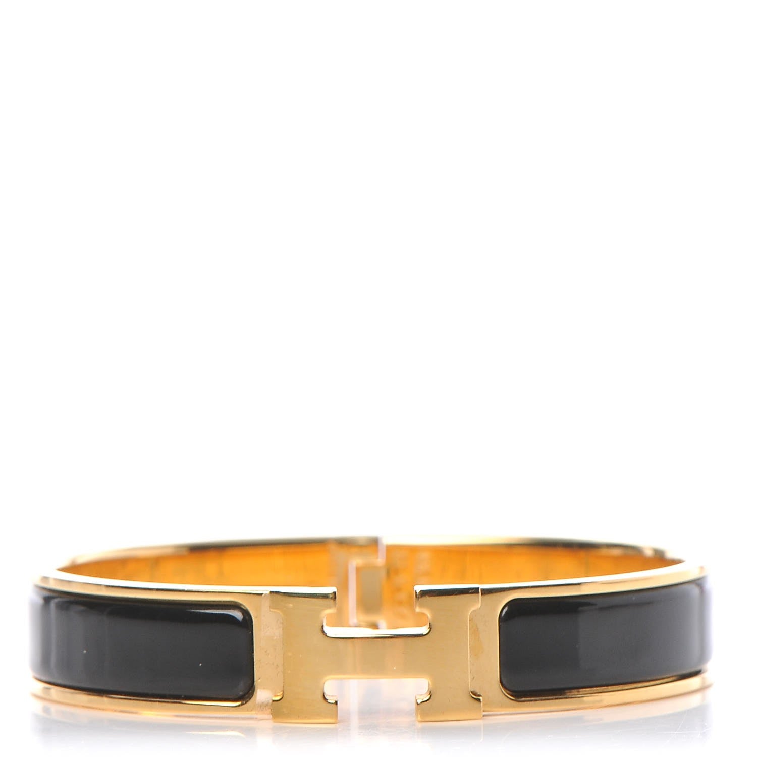 Hermes Enamel Narrow Clic Clac H Bracelet PM Black 1 of 5