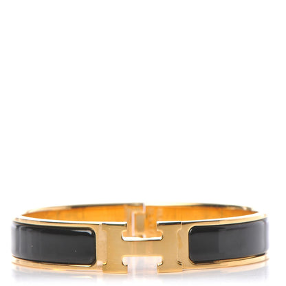 Hermes Enamel Narrow Clic Clac H Bracelet PM Black 1 of 5