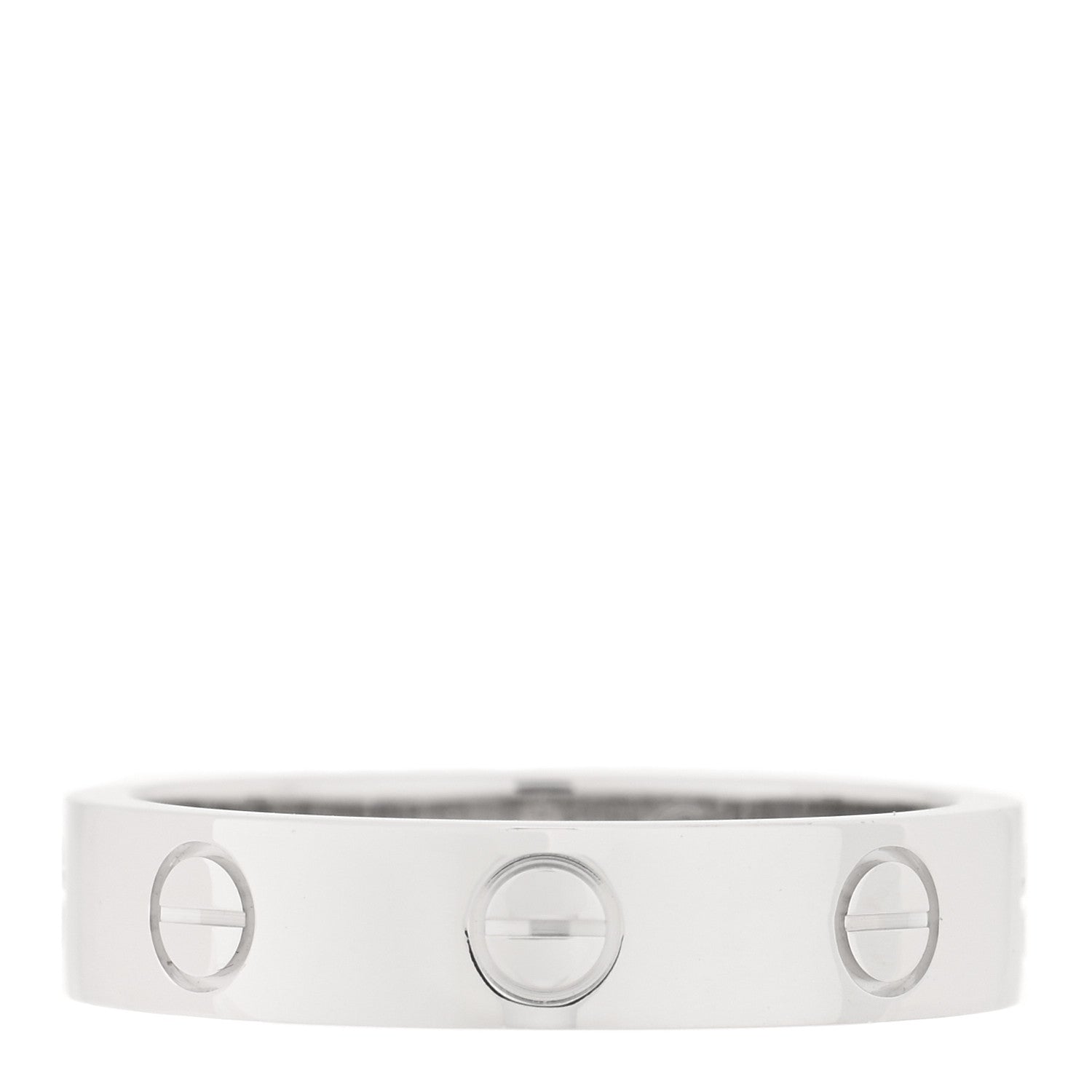 Cartier 18K White Gold Diamond 4mm LOVE Wedding Band Ring 50 5.25 3 of 5