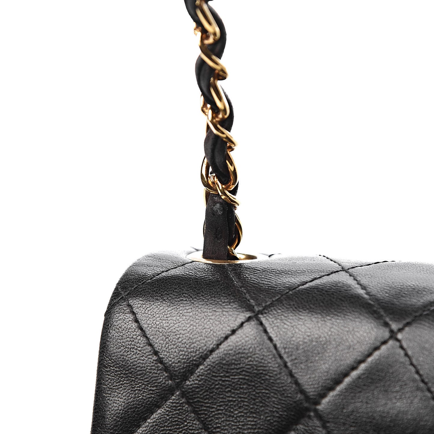 Lambskin Quilted Mini Square Flap Bag Black