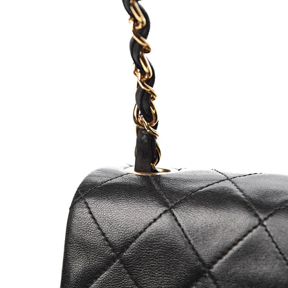 Chanel Lambskin Quilted Mini Square Flap Bag Black 9 of 13