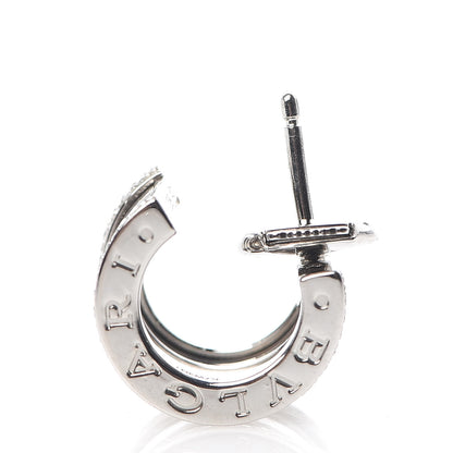 Bulgari 18K White Gold Diamond B.Zero1 Hoop Earrings 4 of 4