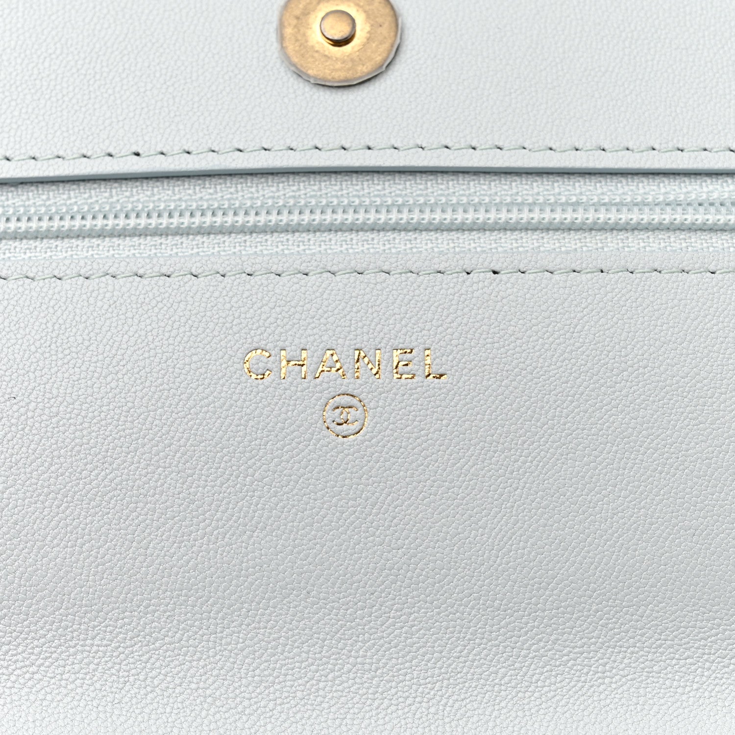 Chanel Lambskin Quilted Chanel 19 Wallet On Chain WOC Light Blue 6 of 12