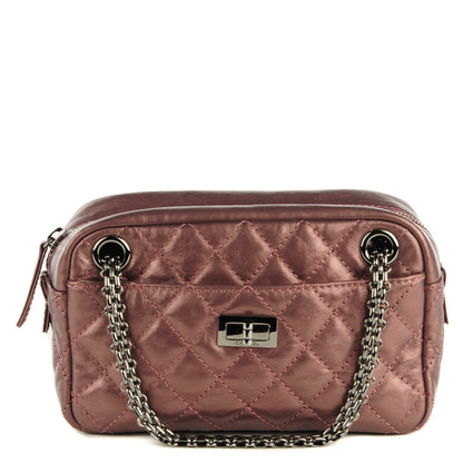 Chanel Metallic Aged Calfskin Quilted Small Reissue Camera Case Rose Fonce 1 of 7