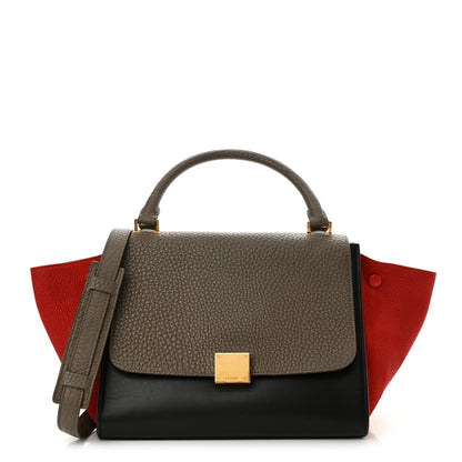 Celine Bullhide Calfskin Small Tri-Color Trapeze Taupe 1 of 13