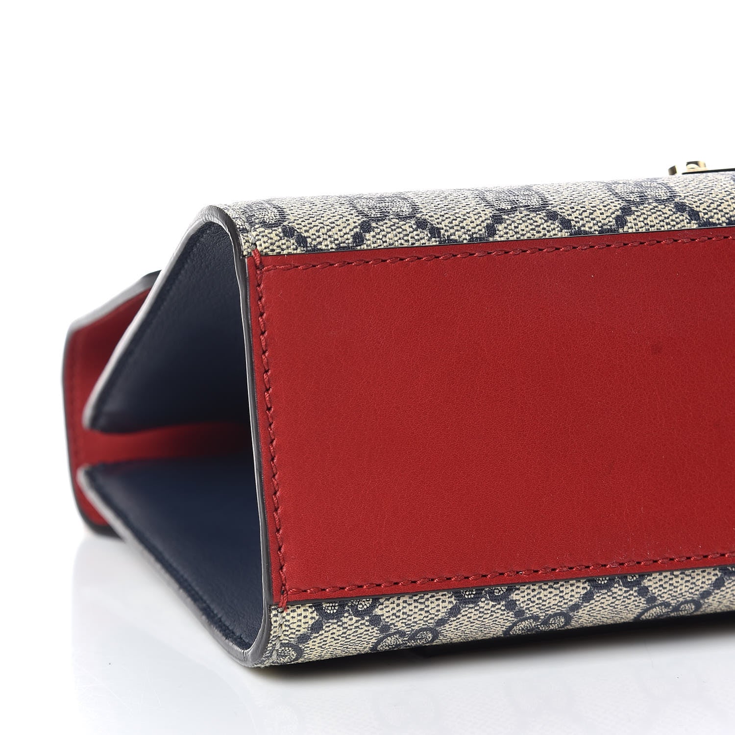 Gucci GG Supreme Monogram Moon Calfskin Medium Padlock Shoulder Bag Beige Blue Hibiscus Red Mystic White 5 of 12
