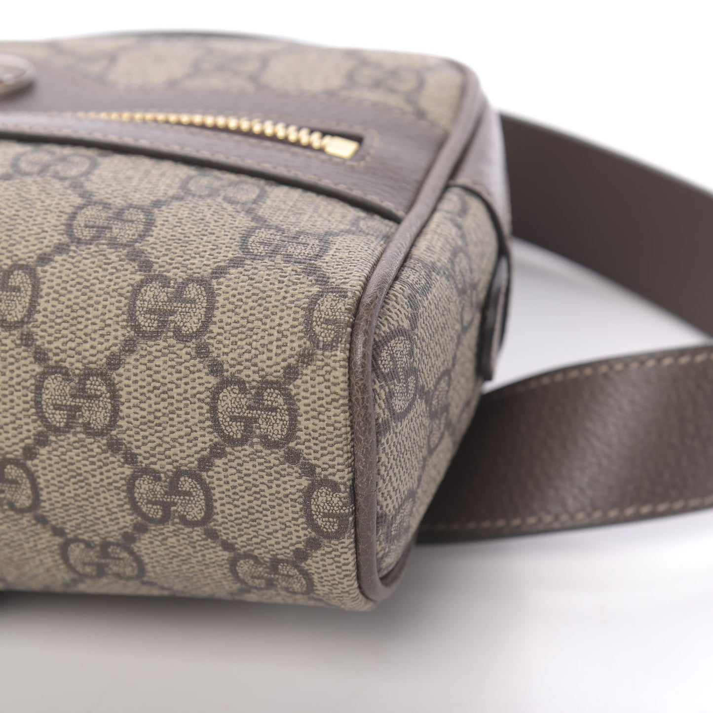 GG Supreme Monogram Web Small Ophidia Belt Bag 75 30 Dark Brown