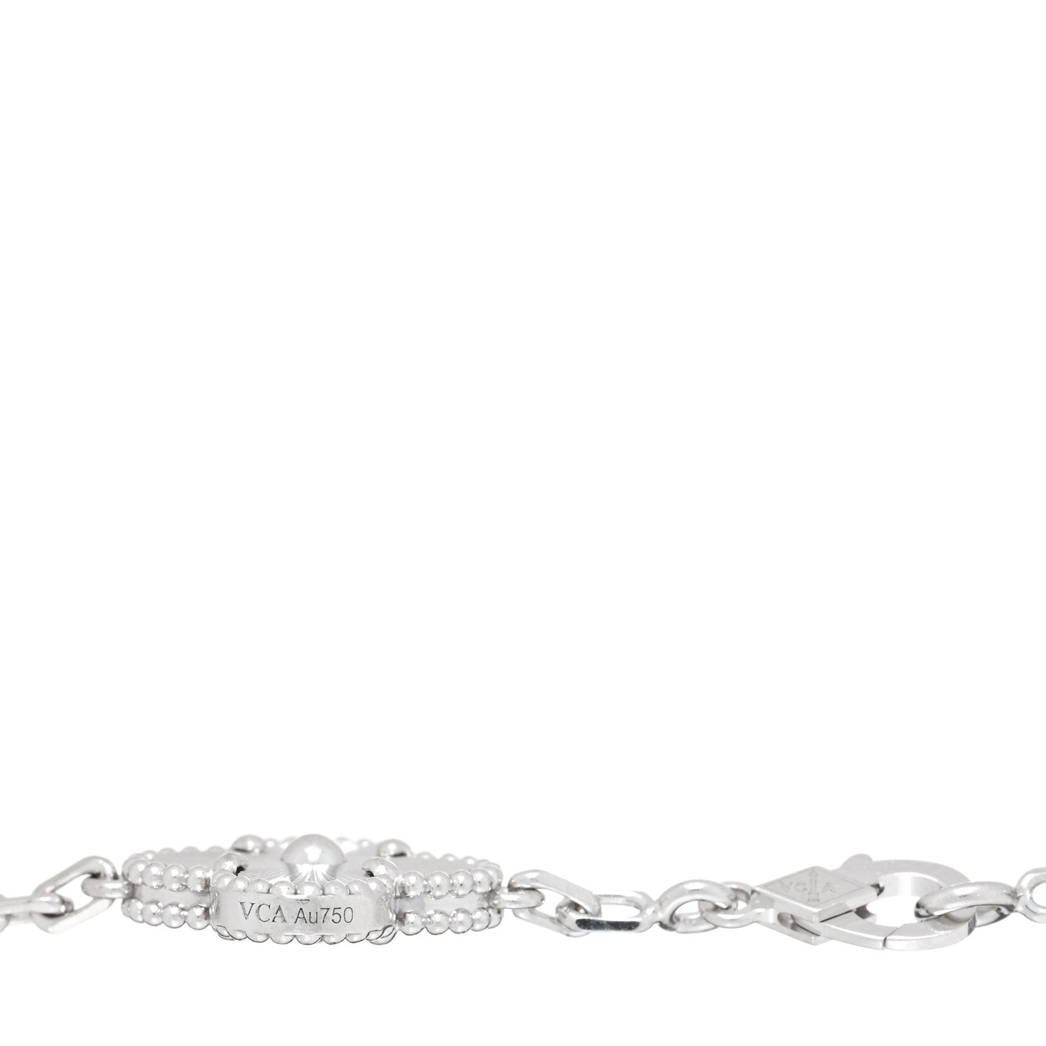 Van Cleef & Arpels 18K White Gold 5 Motifs Guilloche Vintage Alhambra Bracelet 3 of 3