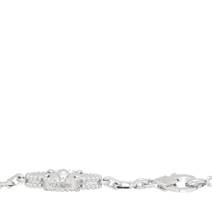 Van Cleef & Arpels 18K White Gold 5 Motifs Guilloche Vintage Alhambra Bracelet 3 of 3