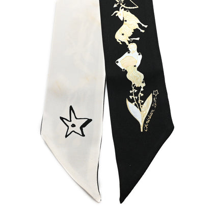 Christian Dior Silk Mitzah Scarf Black White 2 of 3