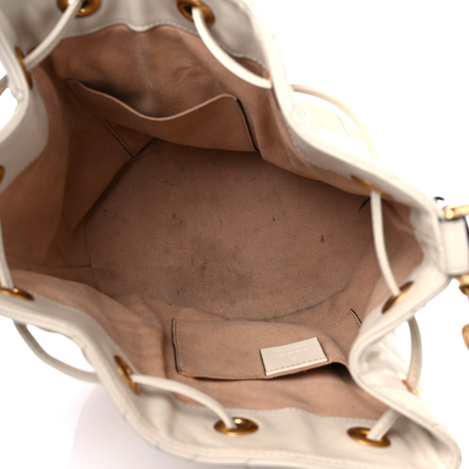 Gucci Calfskin Matelasse Sylvie Web GG Marmont Bucket Bag White 5 of 14