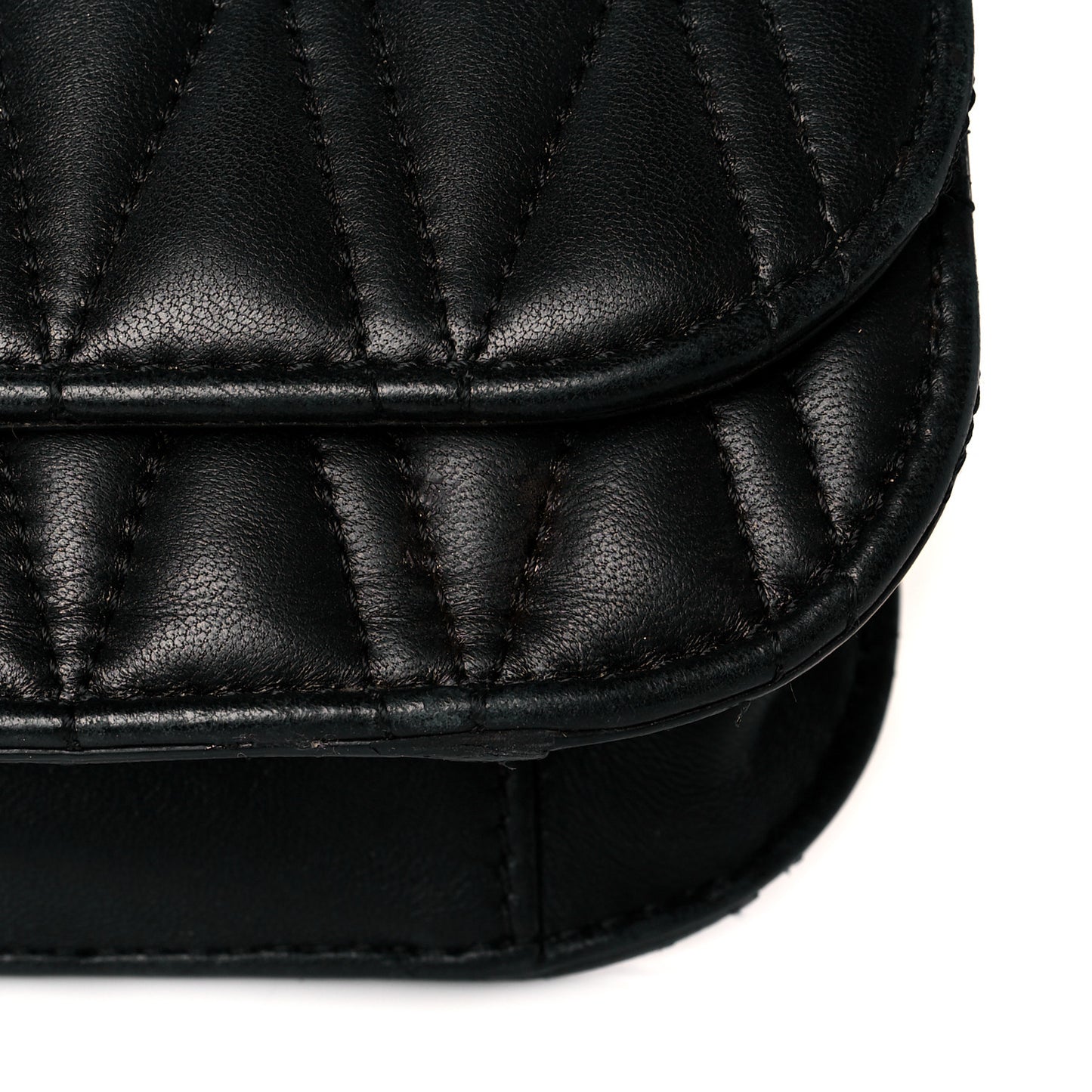 Nappa Quilted Virtus Top Handle Shoulder Bag Black