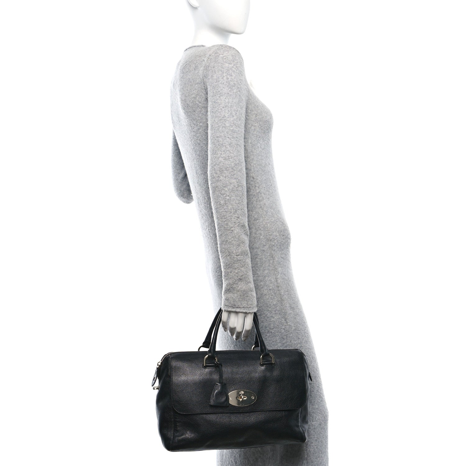 Mulberry Glossy Goatskin Medium Del Rey Satchel Black 2 of 11