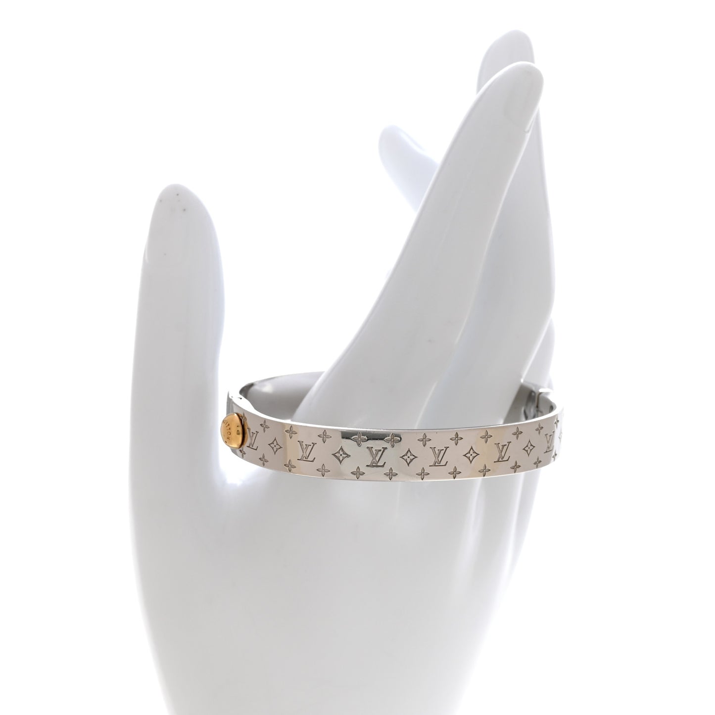 Brass Palladium Plated Nanogram Cuff S Silver