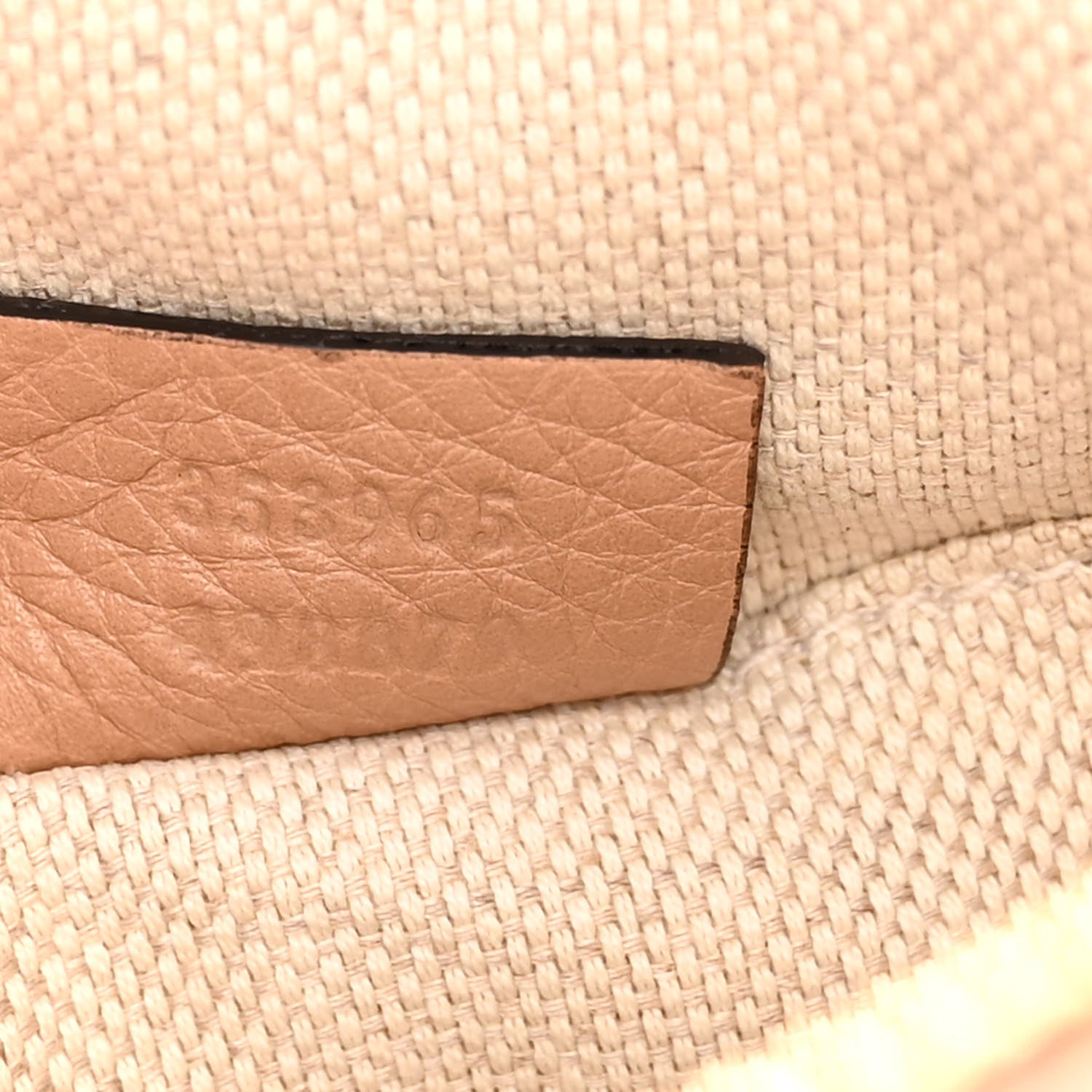 Gucci Pebbled Calfskin Mini Soho Chain Bag Camelia 7 of 10