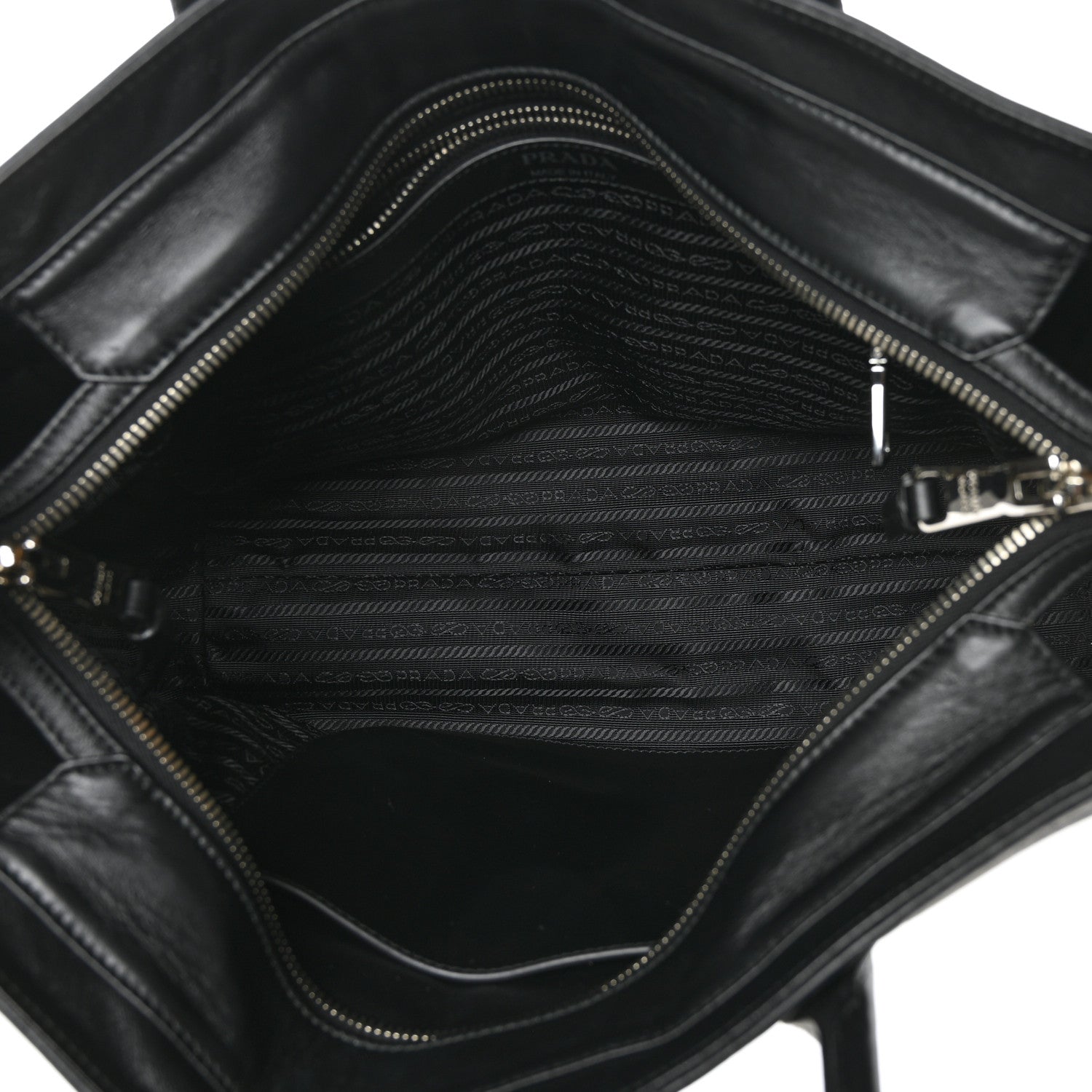 Prada Soft Calfskin Impunture Diagramme Tote Black 5 of 8