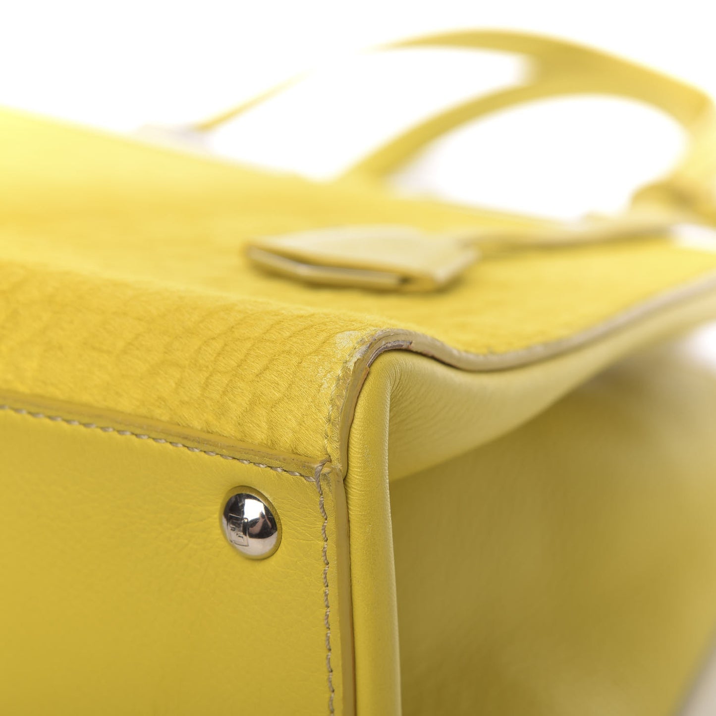 Vitello Calf Hair Crocodile Embossed Large 3Jours Tote Sunflower Cedro