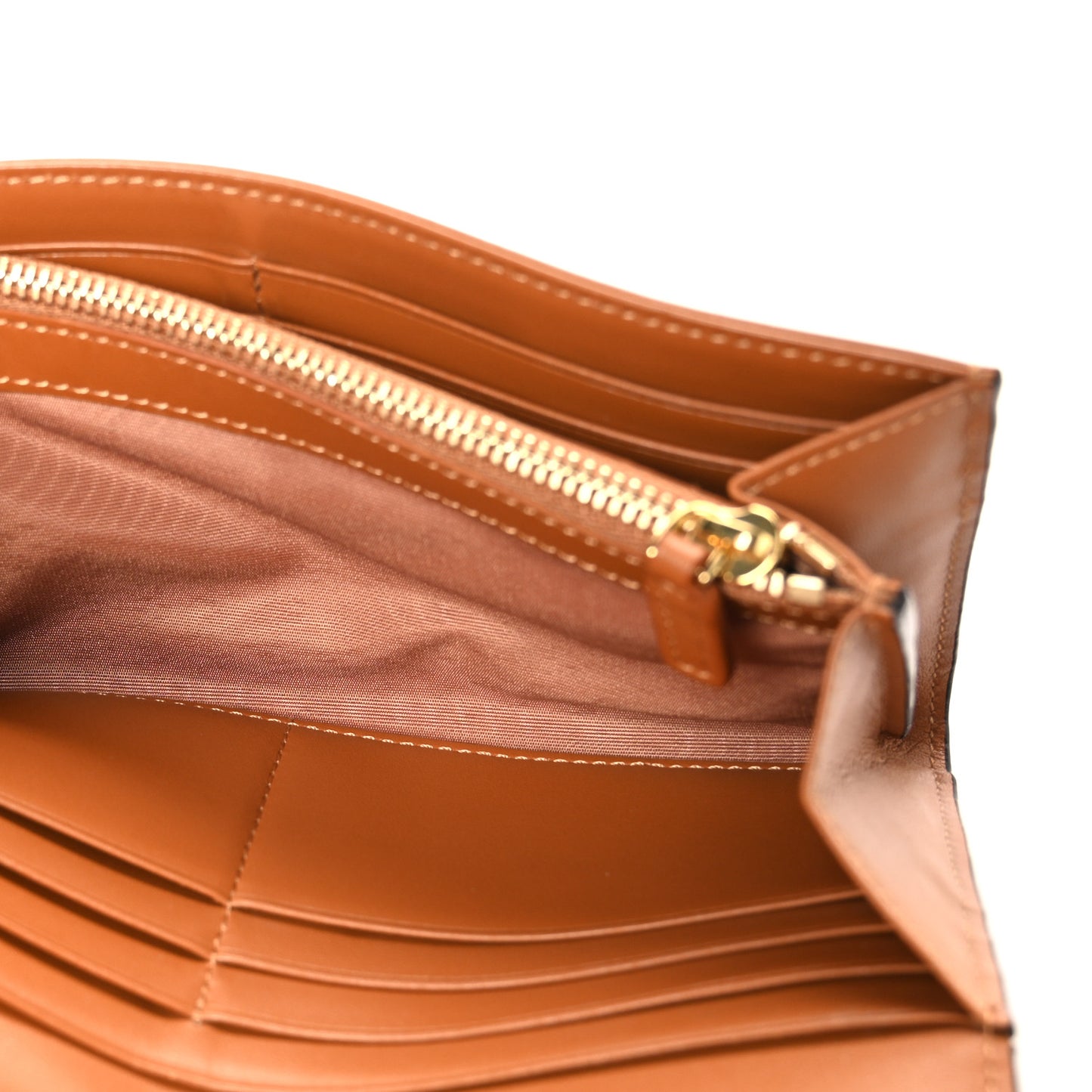 Visetos Large Trifold Flap Wallet Cognac