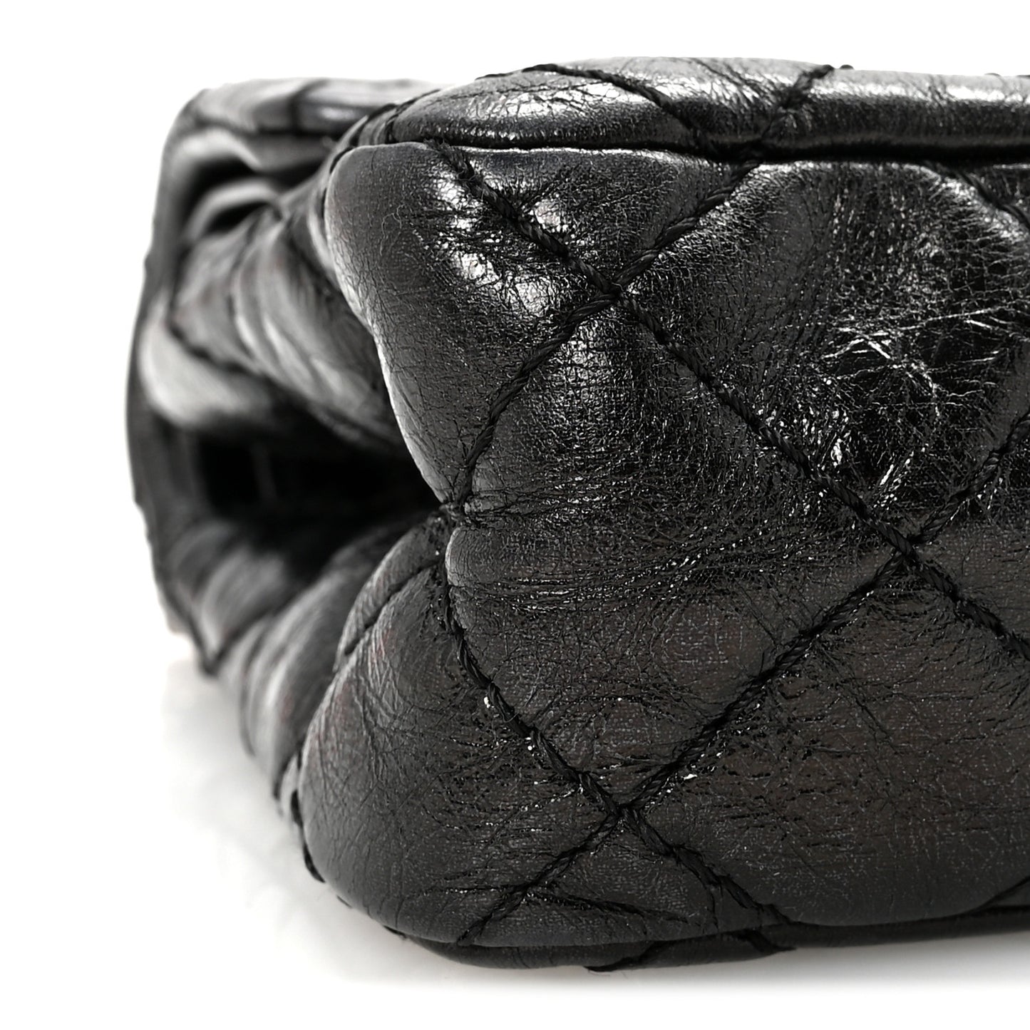 Aged Calfskin Quilted 2.55 Reissue Mini Flap Black