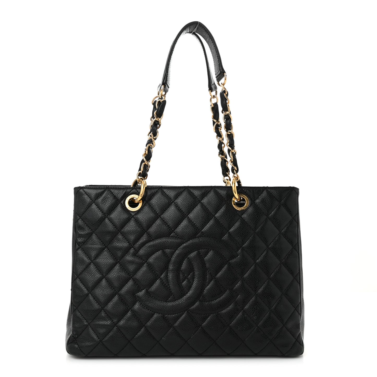 Caviar Quilted Grand Shopping Tote GST Black