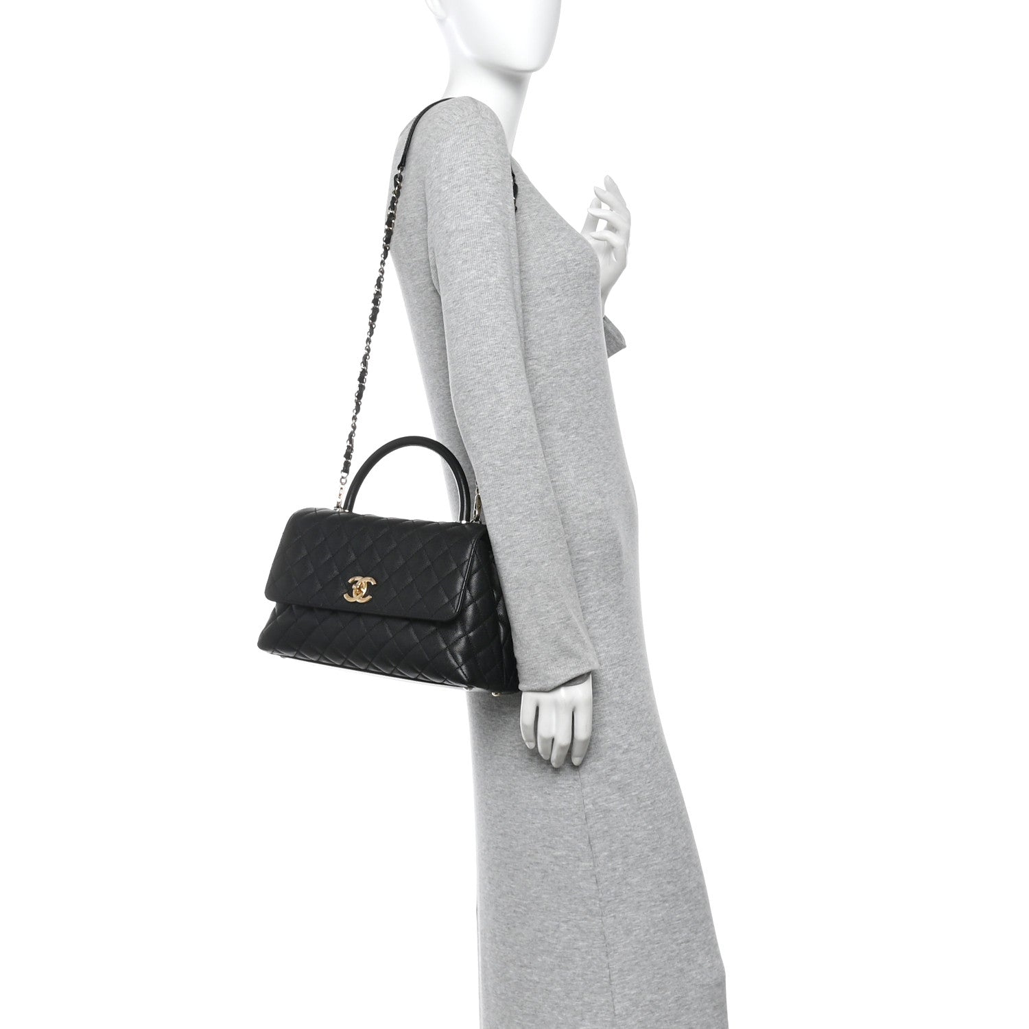 Chanel Caviar Quilted Small Coco Handle Flap Black 2 of 14