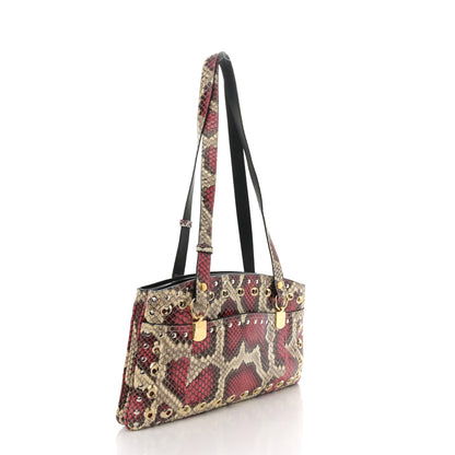 Gucci Snakeskin Large Arli Top Handle Bag Pink Beige 3 of 12