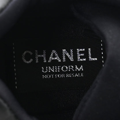 Chanel Lambskin Fabric CC Sneakers 36.5 Black 8 of 9