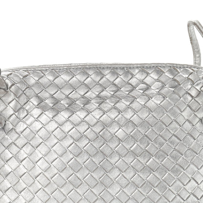 Bottega Veneta Metallic Nappa Intrecciato Nodini Crossbody Messenger Silver 8 of 11
