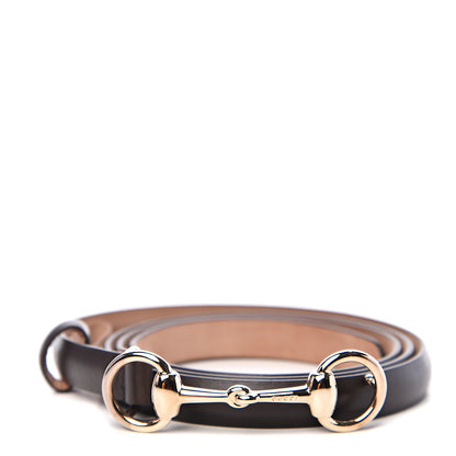 Gucci Calfskin Horsebit Skinny Belt 105 42 Black 1 of 5