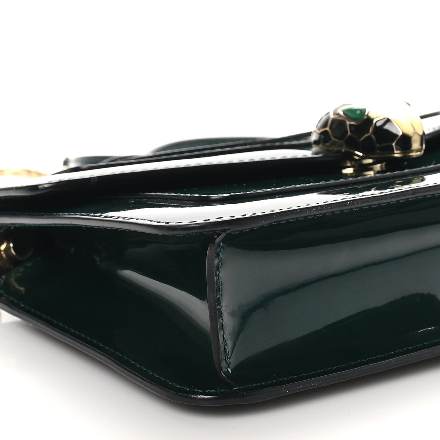 Patent Serpenti Forever Crossbody Emerald