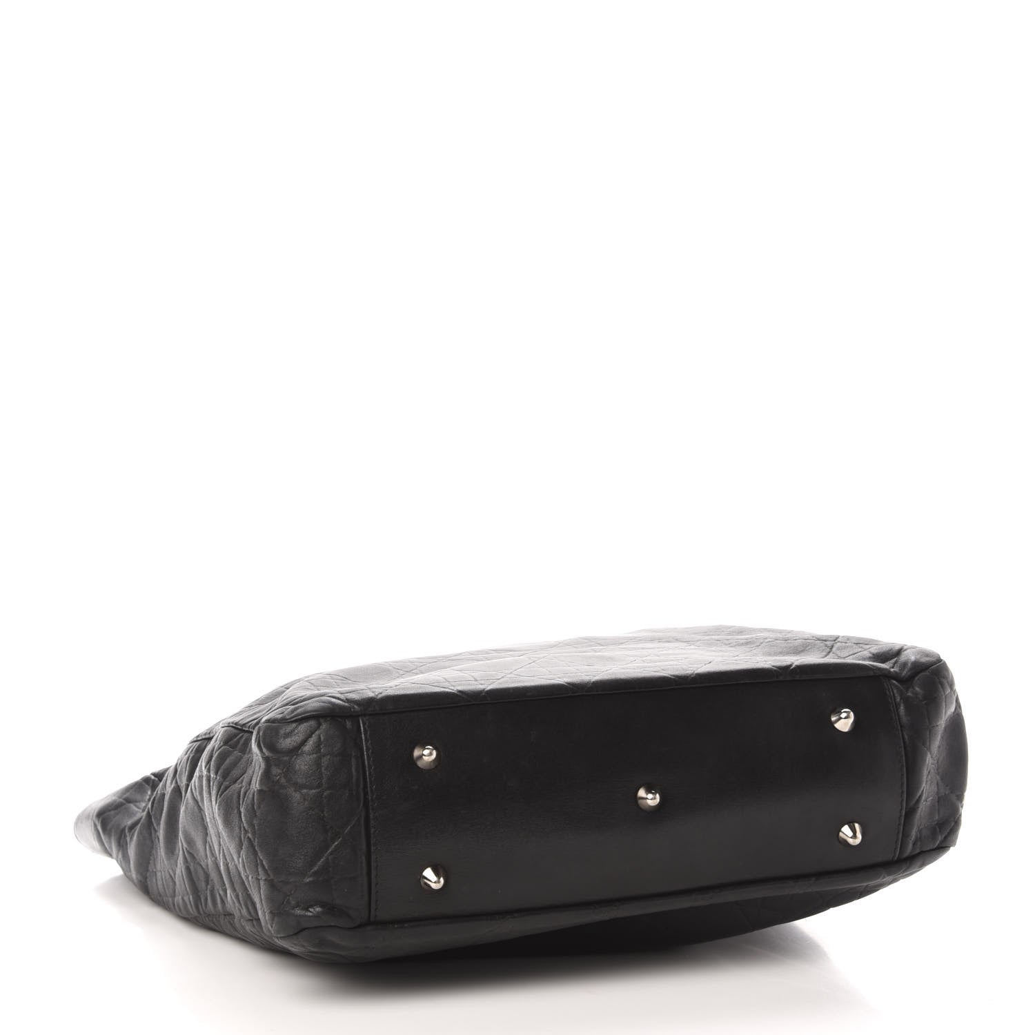 Christian Dior Lambskin Cannage Shopper Tote Black 4 of 14