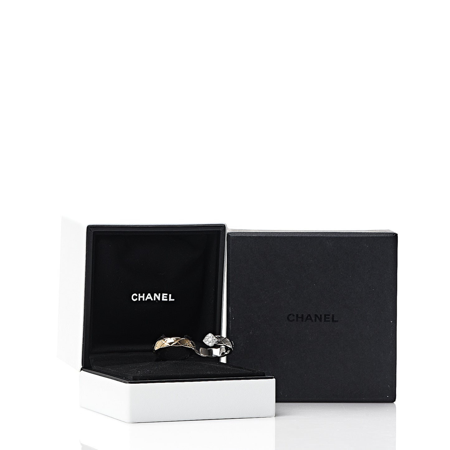 18K Yellow White Gold Diamond Coco Crush Two Finger Ring
