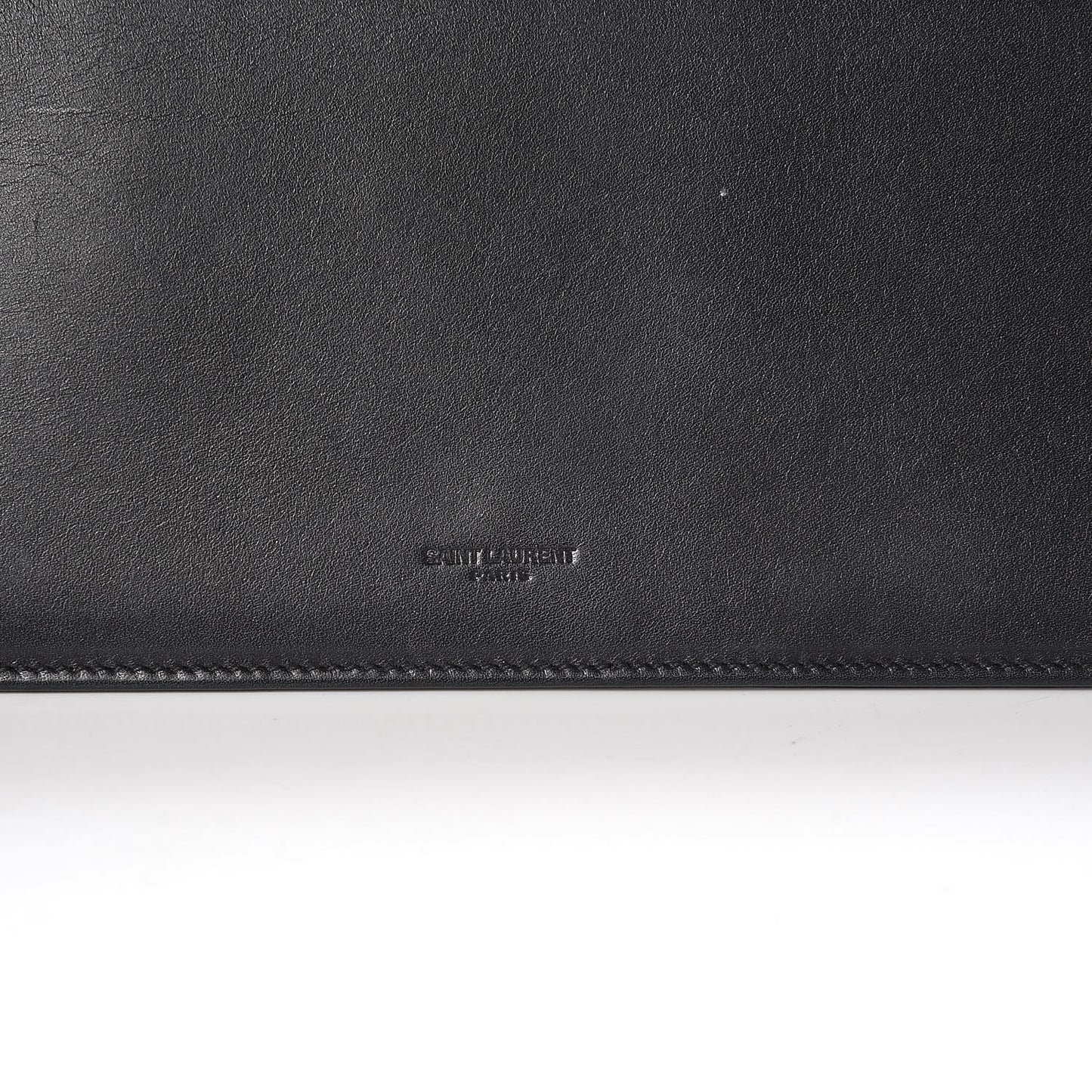 Calfskin Diagonal Clutch Black
