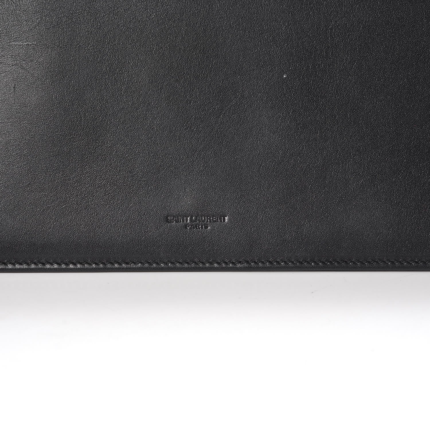 Saint Laurent Calfskin Diagonal Clutch Black 8 of 17