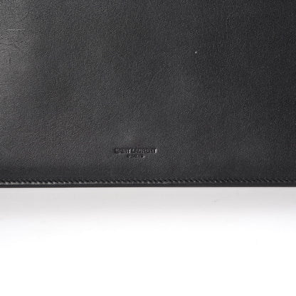 Saint Laurent Calfskin Diagonal Clutch Black 8 of 17