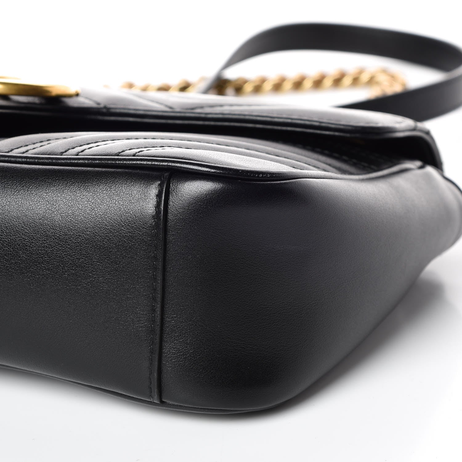 Gucci Calfskin Matelasse Small GG Marmont Shoulder Bag Black 6 of 9