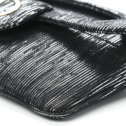 Christian Dior Metallic Nubuck Medium Diordouble Chain Bag Black Silver 8 of 8