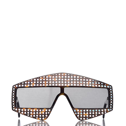 Gucci Crystal Rectangular Frame Sunglasses GG0357S Tortoiseshell 2 of 6