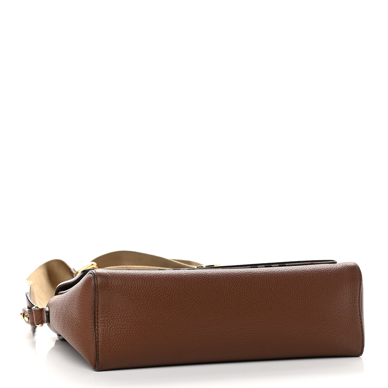 Burberry Calfskin Vintage Check Note Crossbody Bag Tan 4 of 13