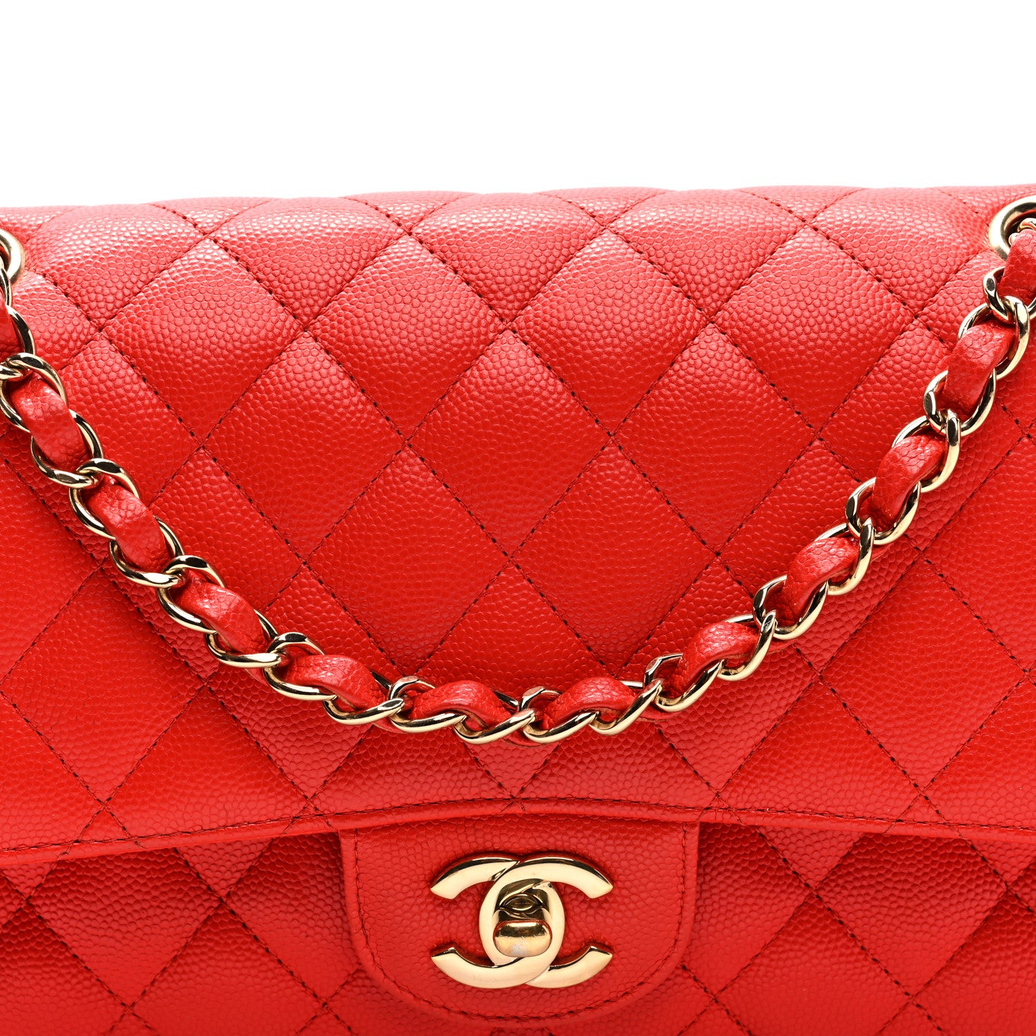 Chanel Caviar Quilted Medium Double Flap Red 8 of 11