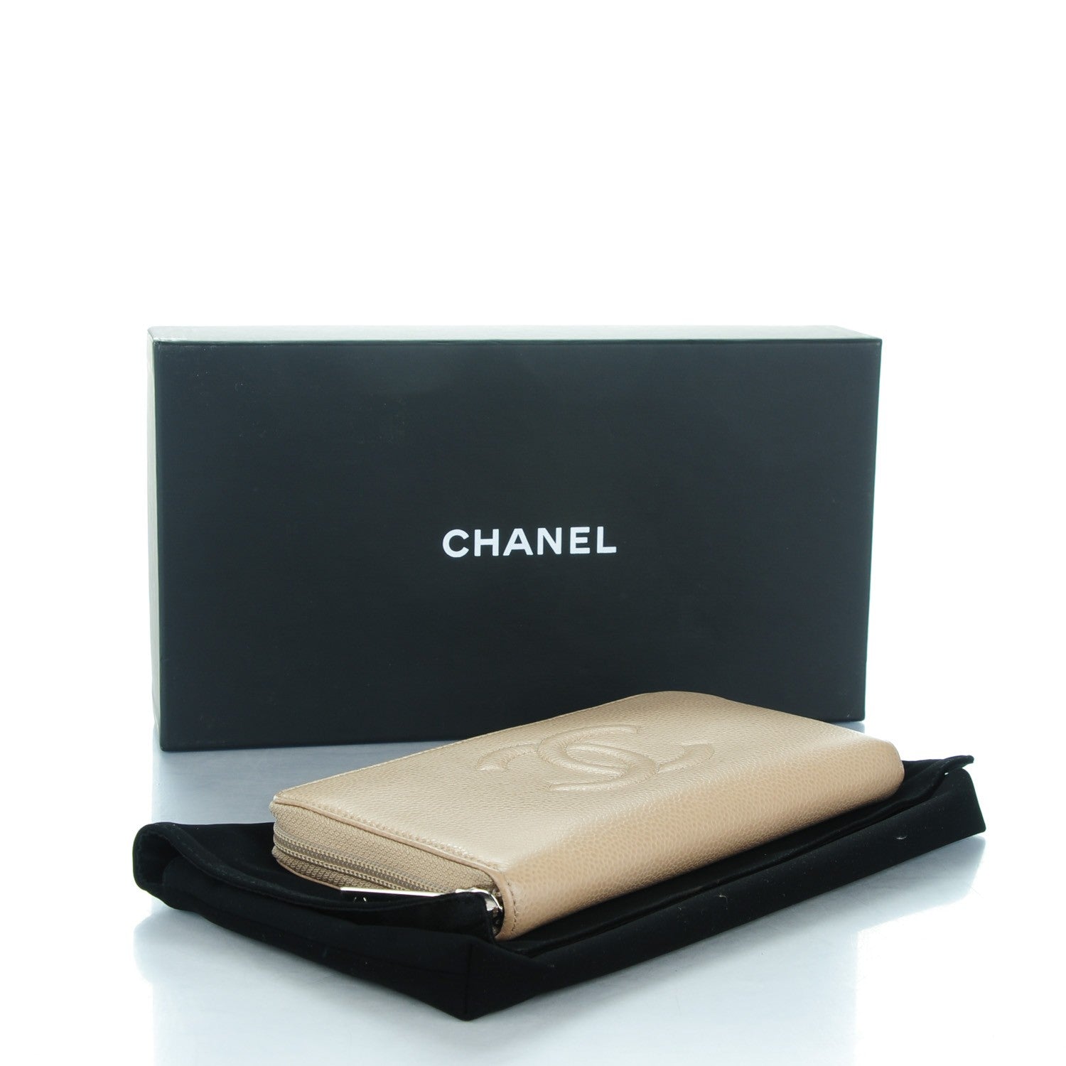 Chanel Caviar Large Timeless CC Zip Around Wallet Beige Clair 4 of 9