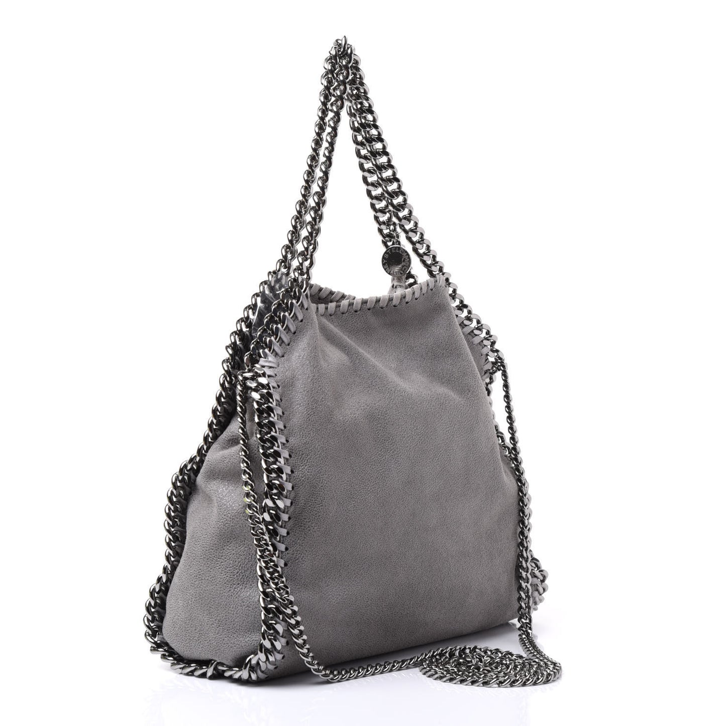 Shaggy Deer Mini Falabella Fold Over Tote Light Grey