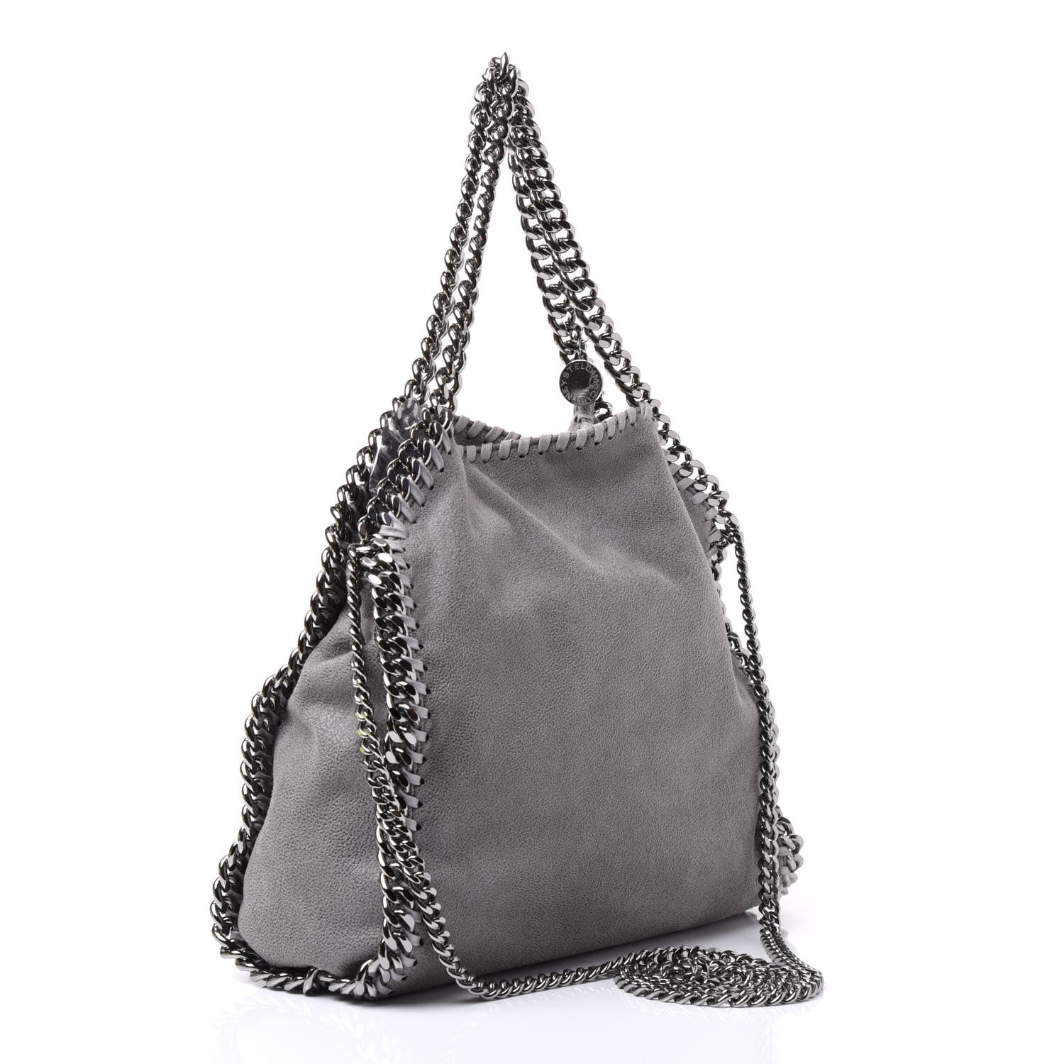 Stella McCartney Shaggy Deer Mini Falabella Fold Over Tote Light Grey 2 of 9