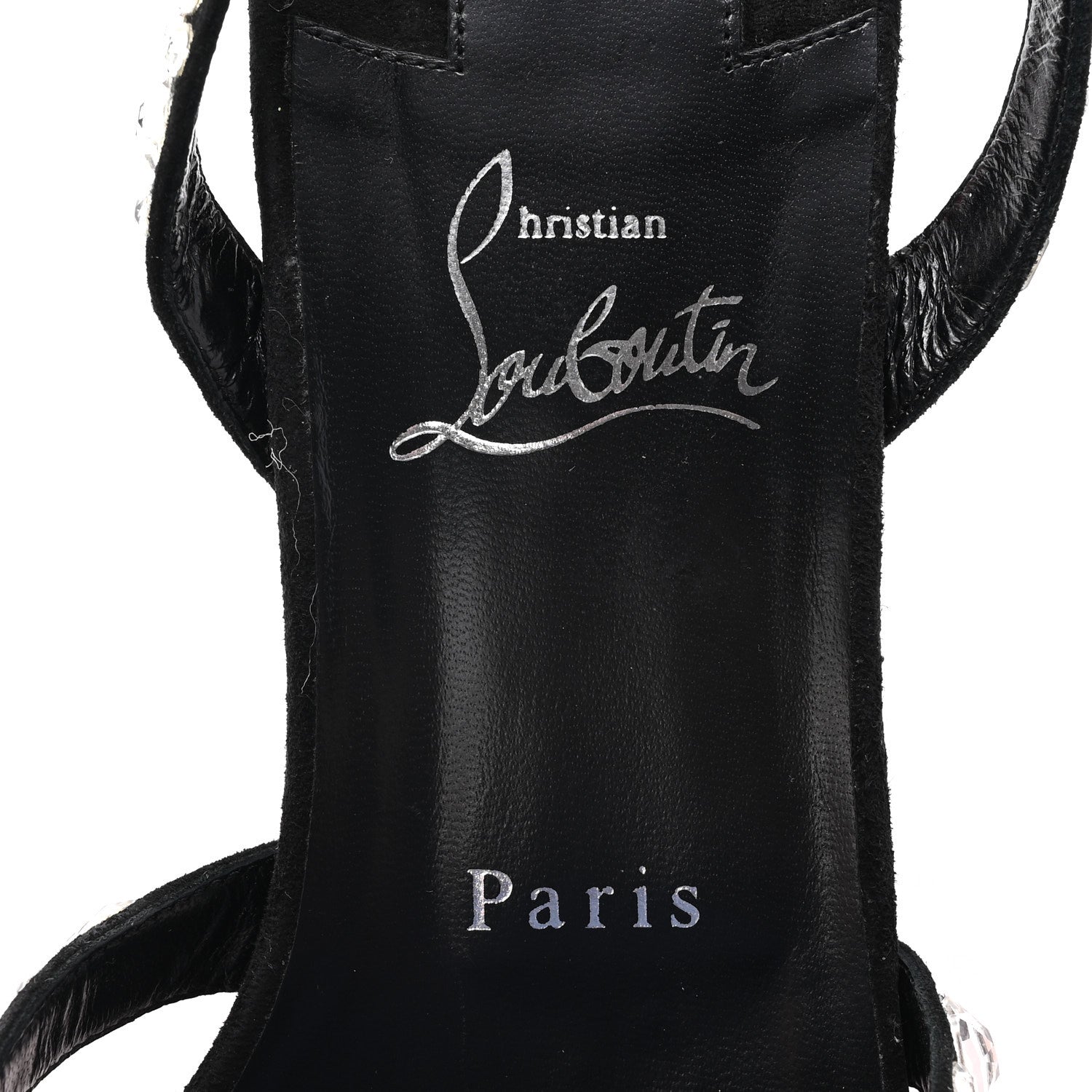 Christian Louboutin Veau Velours Strass Emilie 85 Sandals 41  Black 8 of 11