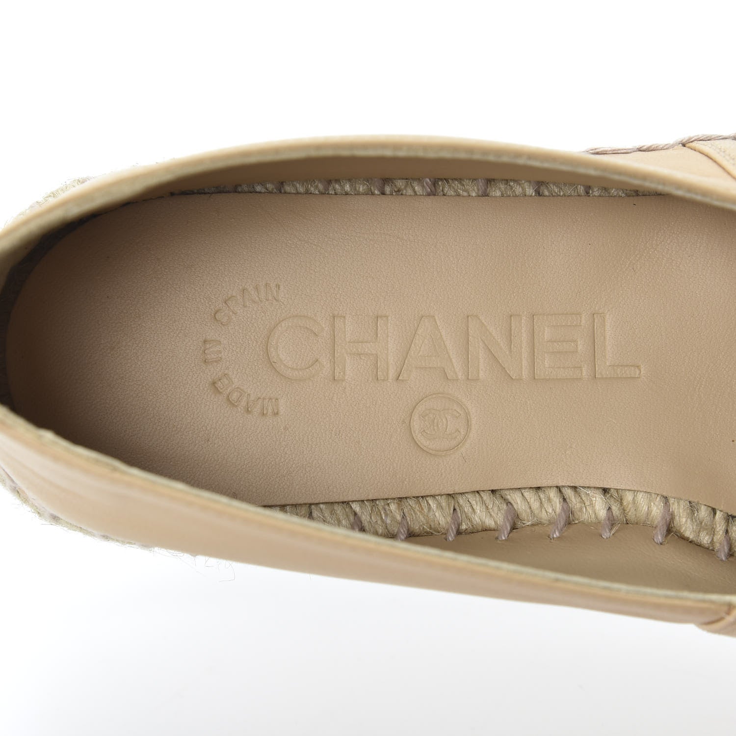 Chanel Lambskin CC Espadrilles 36 Beige Black 7 of 12